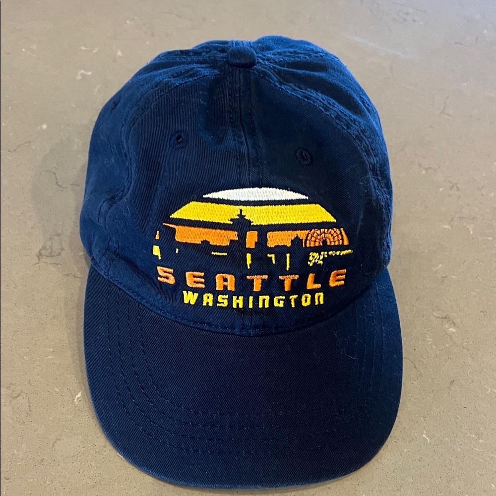 Seattle Washington Black Seattle Shop Pier 56 Strap Back Hat